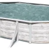 meilleur service Castorama Piscine Acier Aspect Bois Gré Finlande 6,34 X 3,99 X H.1,22 M 7