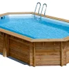 Neuve avec étiquette Castorama Piscine Bois Blooma Lokka Liner Bleu LDD 5,51 X 3,51 M 5